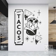 Tacos Tacos Decorative Food Resto Glass Wall Sticker Restaurant Food Glass Wall Sticker