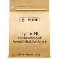Pure Original Ingredients L-Lysine HCl (8 oz) Alpha Amino Acid, Non-GMO, Gluten-Free