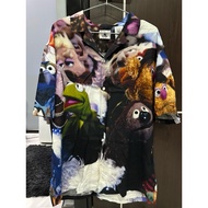 Disney The Muppets Kermit Miss Piggy Woven Short-Sleeved Button Up Shirt 64.99 USD