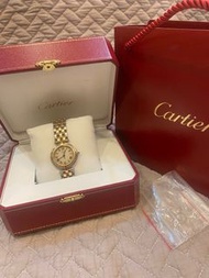 Cartier卡地亞 古董Vintage 18K 金銀 美洲豹 古董錶 CARTIER PANTHERE 3 Row Wrist Watch 183964 Quartz K18 Yellow Gold SS Used Women