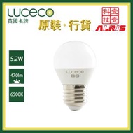 LUCeCO - 5.2W LED E27 6500K超白光大螺頭圓球形電燈泡 E27大螺頭 LED 黃光或自然光或超白光電燈泡 護眼不閃頻不含水銀燈膽長壽命環保省電電燈泡 LB27C5W47