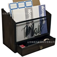 Vintage Wooden Country Style File Storage Box Mail Desktop Organizer Mail File Storage Box Wooden Bo