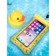 AT/ B.DuckSmall Yellow Duck Mobile Phone Waterproof Bag Touch Screen Sealed Diving Cover Swimming Drifting Equipment Fan