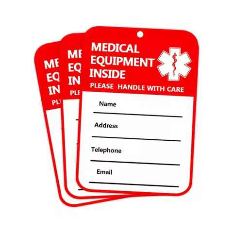 Medical Equipment Luggage Tags 2x3 Inch Medical Equipment Inside Tag Labels Handle with Care Labels 