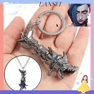 LA Jinx Keychain, Game League of Legend Arcane Arcane Necklace Jewelry, Fashion Game Accessories Met