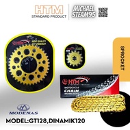 MODENAS 415 SPROCKET SET DINAMIK120 GT128 DINAMIK SIZE 415 CHAIN 415