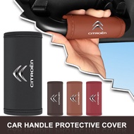 2pcs PU Leather Car Handgrip Protective Cover Anti-scratch Handle Case For Citroen C1 C3 C4 C5 C6 2C