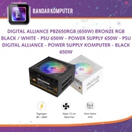 DIGITAL ALLIANCE PBZ650RGB (650W) BRONZE RGB BLACK / WHITE - PSU 650W - POWER SUPPLY 650W - PSU DIGI