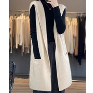 Erdos Hooded Cardigan for Women - Loose Sleeveless Top