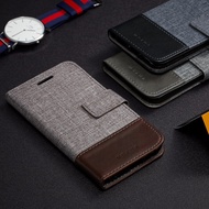 Casing for Samsung Galaxy A24 A14 LTE A34 A54 A13 A53 A73 A52 A52s A42 A51 A71 5G A12 Note10 Plus Note10+ Canvas Flip Cover Leather Case Wallet With Card Holder Soft TPU Shell
