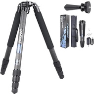 Carbon Tripod with 36mm Pipe Diameter, Nut Lock, Load Capacity of 25KG, 4-stage Extension 13.5-160CM, 360° Panorama, Pipe Diameter 36/32/28/25MM, Bowl Adapter, for Video, DSLR, Mirrorless, Pro, Travel, Quick Shooting, Lightweight, Compact, with Bag [Tripo