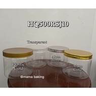 Plastic Round Jar and Cap Alum Gold, Silver/Plastic Gold, Transparent Container (HQ500RSJ10/HQ750RSJ