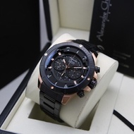 Jam Tangan Pria Original Alexandre Christie 6529 Chrono Rantai Limited