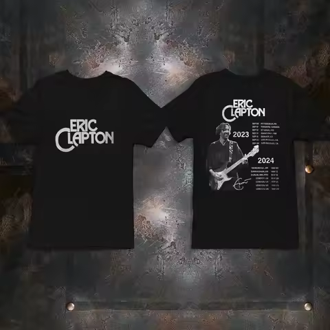 Eric Clapton Tour 2023 24 Black T Shirt