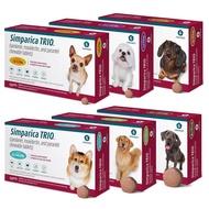 Simparica Trio Chewable Tablet Anti Tick and Flea Protection Dewormer and Heartworm Treatment for Do
