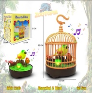 PROMO BRO1260 Burung Sangkar Hewan Binatang Baterai Mainan Anak