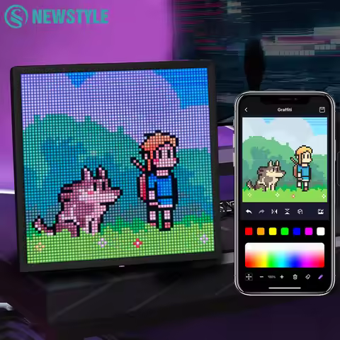 LED Pixel Display 64x64 RGB LED Matrix Panel Programmable Pixel Art Display with Bluetooth APP Contr