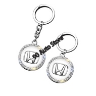 1PC For Honda Civic City Odyssey Vezel Car Emblem Diamond Keychain Key Fob Pendant Auto Key Chain Key Holder Accessories