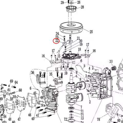Boat Motor Parts for HIDEA 9.8F Outboard Engine Charging Coil 01.03.06.00 Parts No.22 01030600