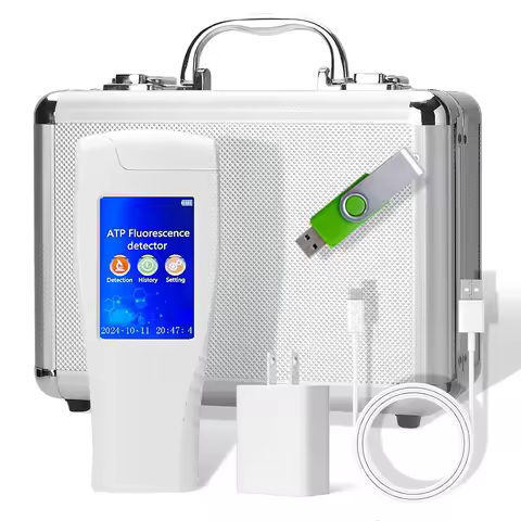 Portable ATP Fluorescence Tester, Rechargeable Handheld Fluorescent Microbial Surface Cleanliness Te