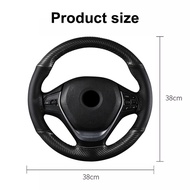 Universal 15-Inch Non-Slip Steering Wheel Cover | Premium Microfiber & Carbon Fiber Leather | Enhanc