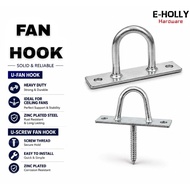 EHOLLY Fan Hook U-Fan Hook U-Screw Fan Hook Heavy Duty Ceiling Hook Zinc Plated