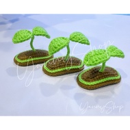 HANDMADE wool sprout hair clip
