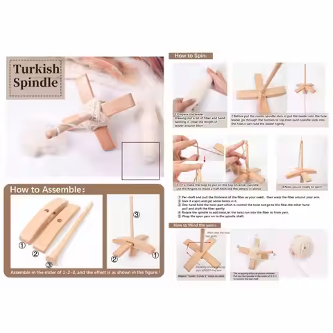 Wood Drop Spindle Top Whorl Spinning Tool for Yarn Making Hand Spinning Knitting and Felting