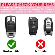 Compatible with Audi A4 A5 Q5 Q7 Key Fob Cover with Heart Keychain, Compatible with Audi A6 A7 A8 / 