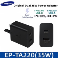 Original Samsung 35W Power Adapter Duo(USB-C, USB-A) Super Fast Charging UK Plug Wall Charger For Galaxy S22 Ultra S21 Plus S20 S10 Note 20 Note 10 Z Fold4 Z Flip4 A91 A73 A53 A33 Tab S8+ PD 3.0 Type C Fast Charger