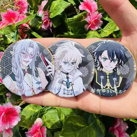 Anime Seraph Of The End Yoichi Saotome Shinoa Hiiragi Cosplay Costumes SPTE Tin Plated Pin Badge Acc