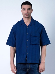 Lois Kemeja Lengan Pendek Salur Denim KLS609D