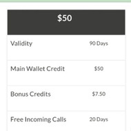 Starhub Prepaid Main Balance $50 / 90 Days Validity / Free Incoming 20 Days / Top Up / Renew