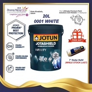 20L JOTUN INFINITY EXTERIOR PAINT (0001 WHITE) - CAT PUTIH CAT AIR CAT DINDING LUAR + 7" ROLLER REFI