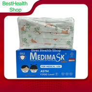 หน้ากากอนามัย Medimask ASTM LV1 สำหรับใช้ทางการแพทย์ ลายจิ้งจอกส้ม/สำหรับเด็ก