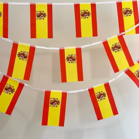 24pcs Spain Flags Spainish bunting 33Fts 20x30cm Pennant String Banner Buntings Festival Party Holid