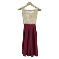 Aimer Dress Sleeveless Knee-length beige Bordeaux Lace Women Direct from Japan Secondhand