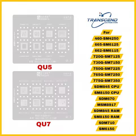 Amaoe QU5 QU7 RAM BGA Stencil Reballing For SM4250 SM6125 SM6155 SM7125 SM7150 SM7225 SM7350 SDM845 