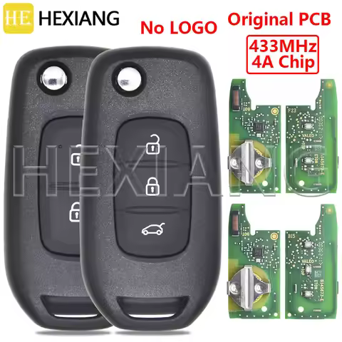 HE Original PCB 4A Chip 433MHz New Model Flip VA2/VAC102 Blade Car Remote Key No Logo For Renault Lo