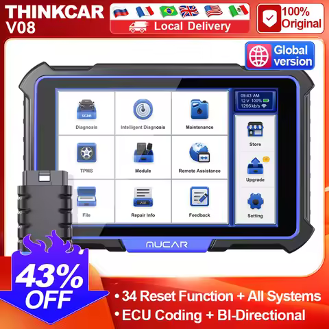 MUCAR VO8 Car Scan Tool OBD2 Scanner Bluetooth 34 Resets ECU Coding All Systems Car Diagnostic Scann