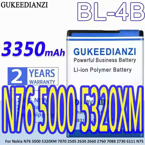 Mobile Phone Battery BL-4B 3350Mah For Nokia N76 5000 5320XM 7070 2505 2630 2660 2760 7088 2730 6111
