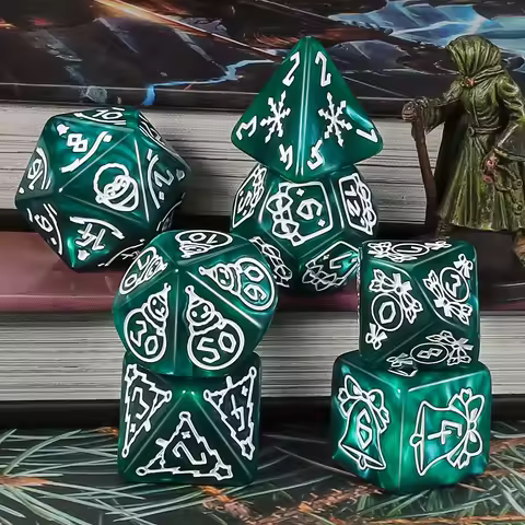 DND Dice Set -7pc Christmas Polyhedral Dice with Dice Bag for D&D RPG MTG Role Playing Table Party G
