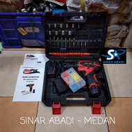 REDFOX RF-CD6650 MESIN BOR BATERAI 12V CORDLESS DRILL 10mm SET CD 6650