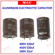 Aluminium Electrolytic Capacitor TV Power Board  Main Board Capacitor 450V 220uF 400V 220uf 500V 22u