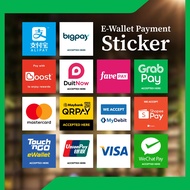 Sticker Only | Self-Adhesive PVC Sticker 12.7cm X 12.7cm | eWallet Payment Sticker | s e-Wallet/ QR 