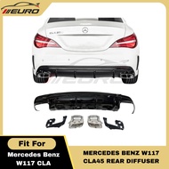W117 C117 Mercedes Benz CLA C180 C200 C250 AMG CLA45 Bodykit Rear Diffuser Front Lip Canard Gloss Bl
