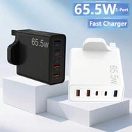 Total 65.5W USB Fast Charger Multiple Port Charging, 5-Ports Power [3*USB+2*USB C] Supply Charging S