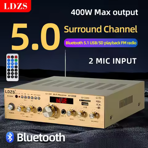 450W Home Audio Amplifier Class D Power Speaker Amp Bluetooth 5.0 Channel 5.0Amplifiers Support Reco