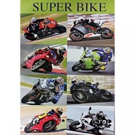 โปสเตอร์ รถ Superbike จักรยานยนต์ มอเตอร์ไซค์ รูป ภาพ ติดผนัง สวยๆ poster 34.5 x 23.5 นิ้ว (88 x 60 ซม.โดยประมาณ)