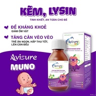 Avisure Muno siro Kẽm Lysin giúp bé ăn ngon tăng đề kháng chai 100ml